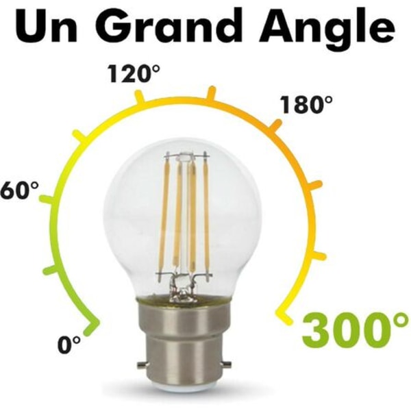 2-pack LED-lampor 4W B22 LED G45 Färgtemperatur: Varmvit 2700K