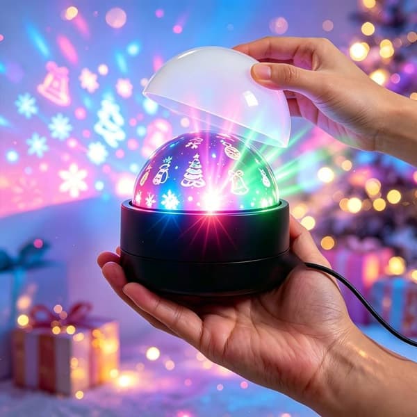 Jule-natlampe | Dobbeltfunktion natlampe | Smart julelys | RGB-lys | Farveskiftende
