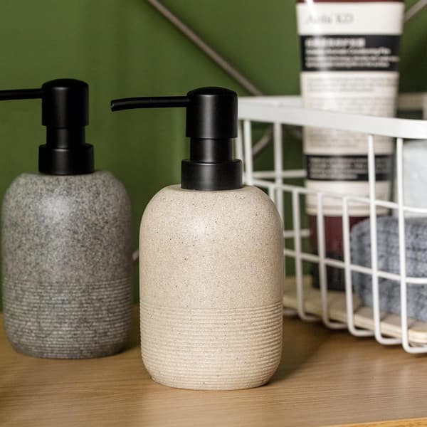 Sæbedispenser, håndsæbe lotiondispenser til badeværelsesbordplade, sæbedispenser til køkkenvask, beige