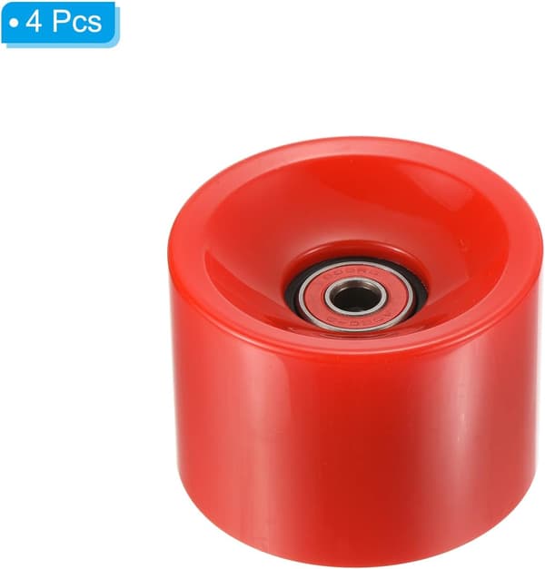 78A Longboard Hjul, med ABEC-9 Lejer, Bløde Cruiser Hjul, til Skateboards, Rød