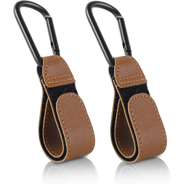 Barnvagnskrokar, 2 Stycken Buggy Clips Bärsele Barnvagnskrokar, Väskkrokar för Barnvagn, Barnvagnsklämmor, Barnvagnskrokar för Väskor, Brun