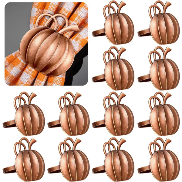 Græskar Servietring Holdere Thanksgiving Halloween Servietringe Efterår Servietring Holdere Græskar Middagsbord Ringe 12stk
