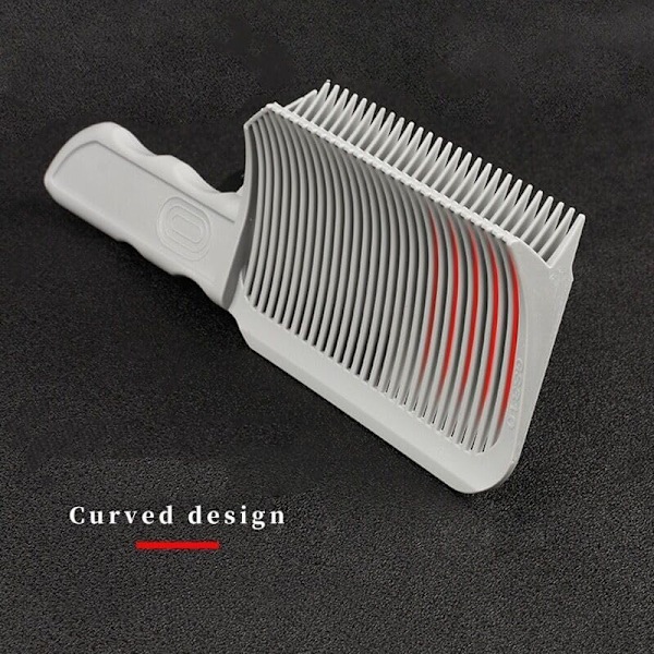 Formad hårbländningskam, professionell hårklippningskam, värmebeständig platt kam för män, frisörsalong, barberare eller hemma (grå, 2-pack)