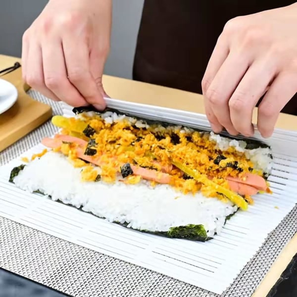 Sushi-matto, uudelleenkäytettävä PP-muovista valmistettu sushi-matto, DIY-sushivalmistussarja, kakkurullamatto