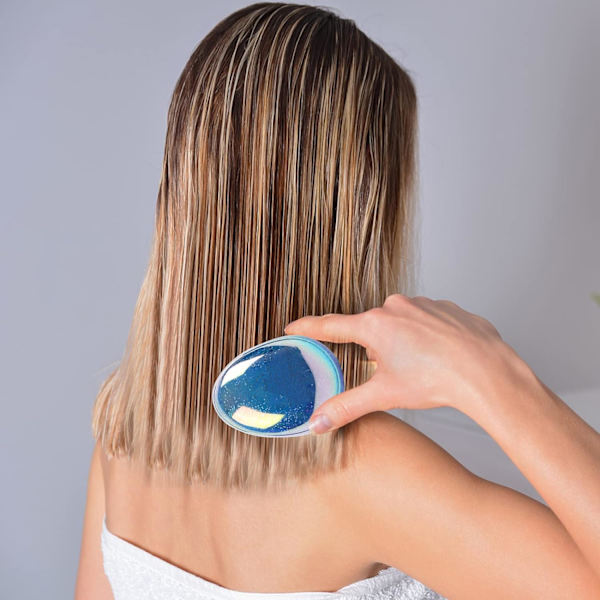 Hiusharja, Selvitysharja Hiustenpidennyksille Takuttomiin Hiuksiin, Mini Wet Brush Compact Hiusharja Kampa (Tähtitaivas Sininen)