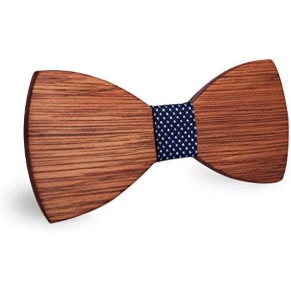 Handgjord träfluga, elegant och modern, modeaccessoar eller present. Lätt att justera, brun, en storlek