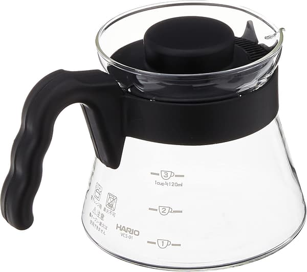 Cafetière Kaffekande V60-01-450ml, Glas, Sort