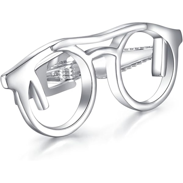 Mænds Brille slipsklips Bar Normal Størrelse Rustfrit Stål Briller Form 4,8cm Sølv