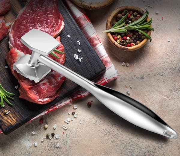 Köttmörningshammare/pundare för att möra biff, nötkött och fjäderfä