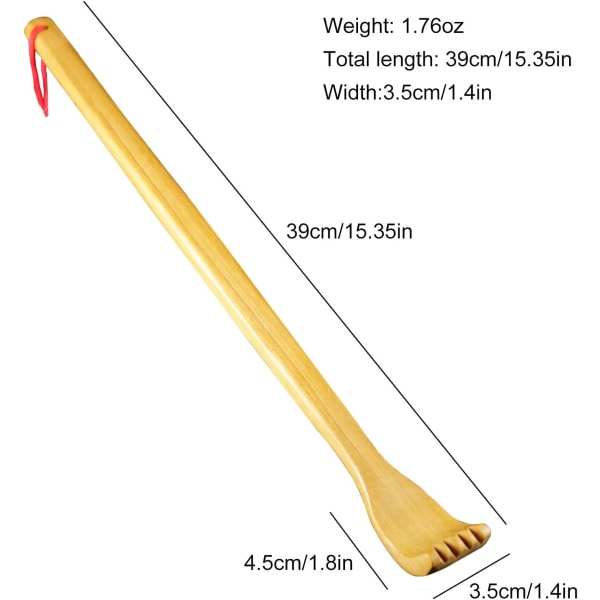 Puinen selkäraaputin, manuaalinen selkähieroja pitkä selkäraaputin vartalon rentoutumiseen ja epämukavuuden ja kutinan lievittämiseen (1 kpl)