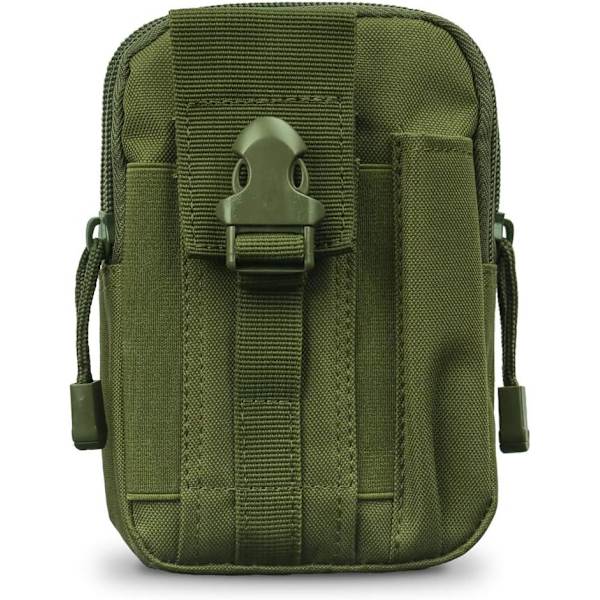 Multifunksjons Poly Verktøyholder, Taktisk Lomme Utility Gadget Midjeveske med Mobiltelefon for Vandring Camping Military green