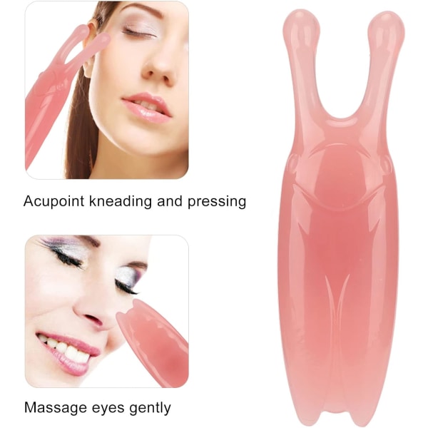 Gua Sha -kasvotyökalut, nenähierontalaite High Bridge -nenäkaavin Gua Sha -hierontatyökalu nenäleukalinjan muotoilemiseen, turvotuksen vähentämiseen (vaaleanpunainen)