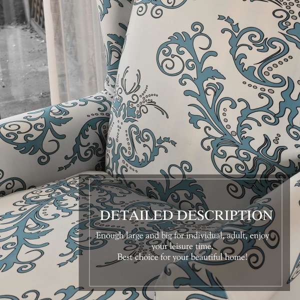Wingback fåtölj överdrag set om 2 sofföverdrag stretch fåtölj överdrag elastiskt fåtölj överdrag skydd för stol beige