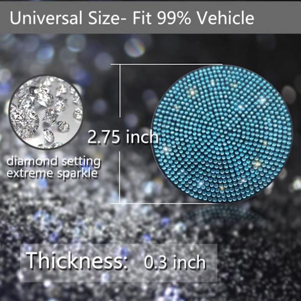 2 st Bling Bling Bilhållare Underlägg, 2,75 tum halkfria stötsäkra universella modebilunderlägg