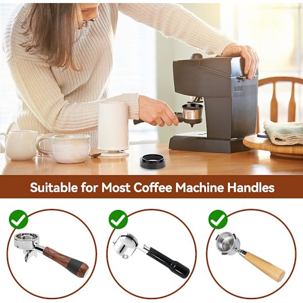 51mm espresson annostelu suppilo, alumiininen kahvin annostelu rengas magneettisella vaihtoehdolla espressokoneen portafilterille (51mm)