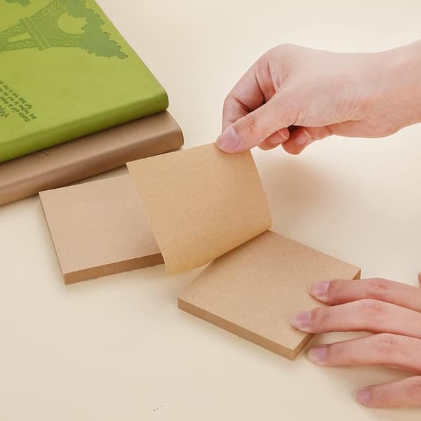 3 stk. 300 ark 3 x 3 tommer Sticky Notes Pads Selvklæbende noter Paste Memo Notes Pads Notesblok Brug Brun