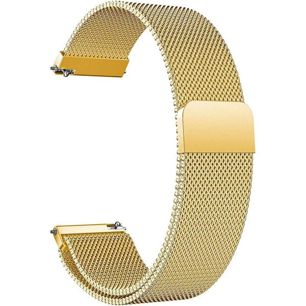 Mesh klockarmband i metall, ersättningsarmband med magnetlås, 20 mm gold