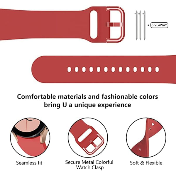 Kompatibel med Galaxy Watch 4 5 Series armband, mjukt silikonband sportband för Samsung Galaxy Watch 4 /Galaxy Watch 4 Classic /Galaxy Watch 5