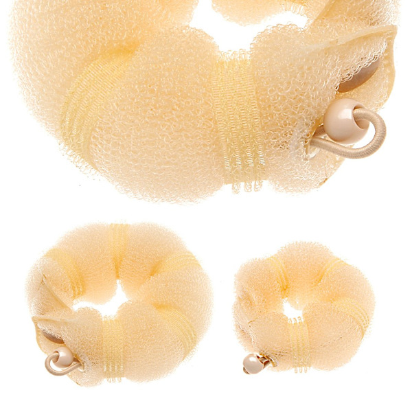 2 st Magiska Hårstyling Twist Ring Former Shaper Donut Chignon Bun Maker Clip Hårlockare Liten & Stor (Vit)