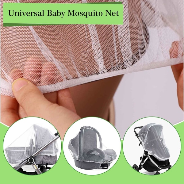 2-pack universal myggnät - Baby Tvättbart cover i fint mesh med elastisk kant