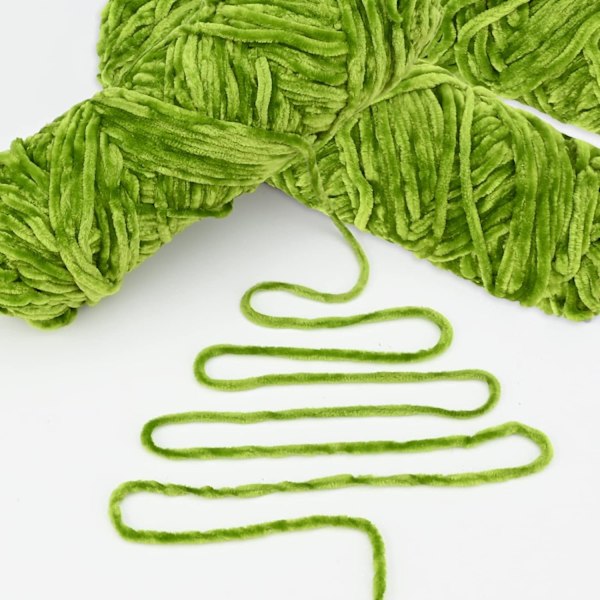 Stickgarn för Stickning och Virkning 5 x 95g, Chenille Garn, för Garnprojekt Autumn fragrant green