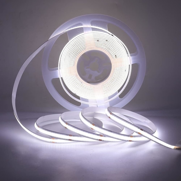 Dimbar COB LED-ljuslist med vit dimmerbrytare, 5V USB flexibel ljuslist, självhäftande tejp (kallvitt) 1 meter