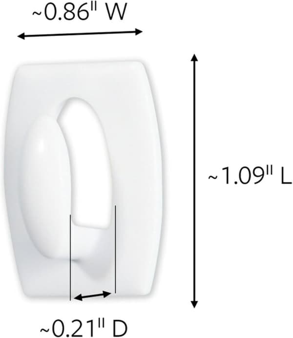Dekorationskroge - Mini - Transparent - Multipakke med 6 kroge og 8 strips til indendørs brug