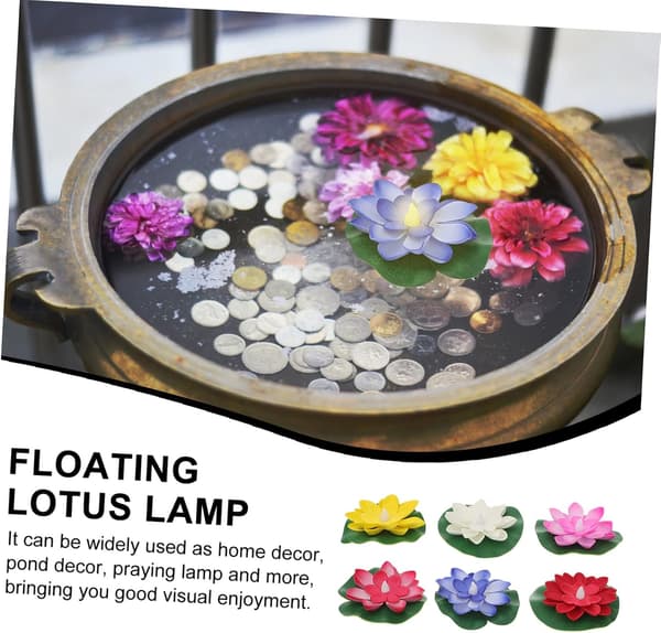 LED Dam Lys 6 Pak Flydende Åkandeblomst Pool Lys Undervands Vandfunktion