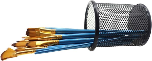 Pen Holder Mesh Blyantholder til skrivebordskontor Pen Organizer Sort, 4 pakke