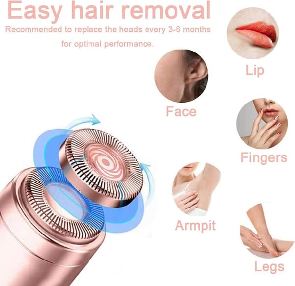 Reservedele til ansigtshårffjerner, til fejlfri finishering Rose Gold-belagt bladhoved
