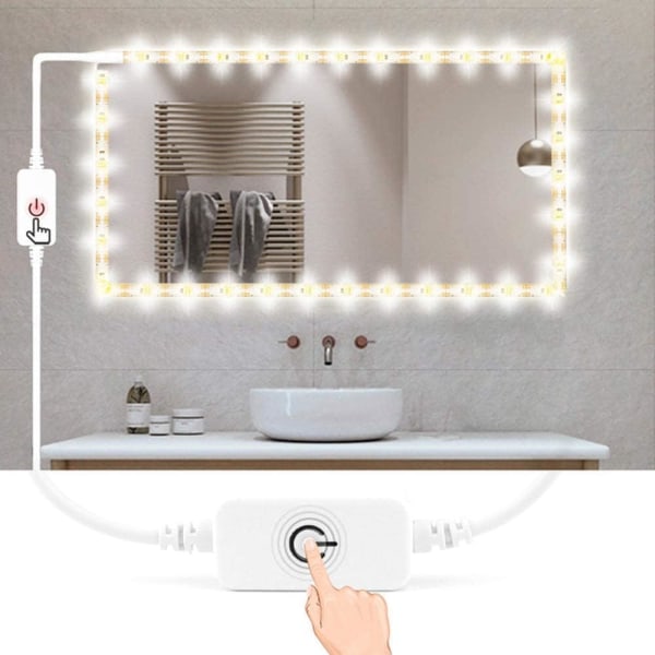 LED-spegellampa, dimbar LED-list för sminkbord, lämplig för sminkningsspeglar 1 meter