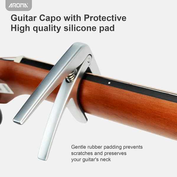 Klassisk gitar-capo eksklusivt for nylonsnorer, brede halsgitarer, hurtigutløser, sølv