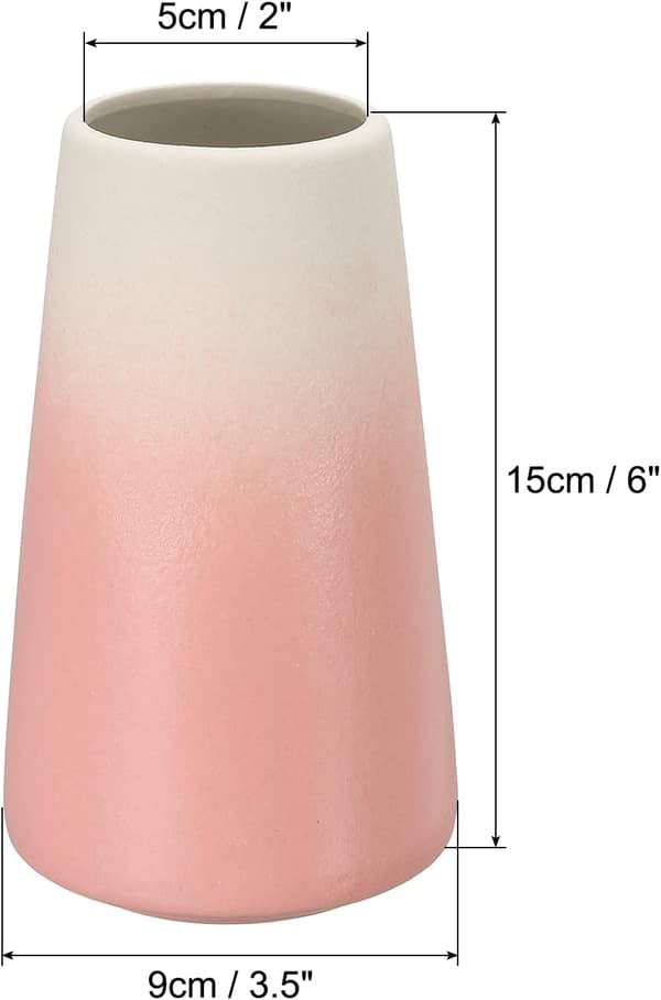 Blomstervase, keramiske vaser til blomster, minimalistisk blomstervase, bordpynt til pejs, stueindretning, gradient pink