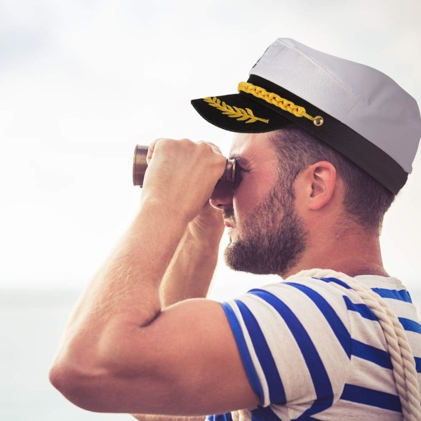 Vuxen sjömansmössa Justerbar kaptenshatt Cosplay sjömansskepp Båtkaptenhatt för sjömansmarinmarinadmiral