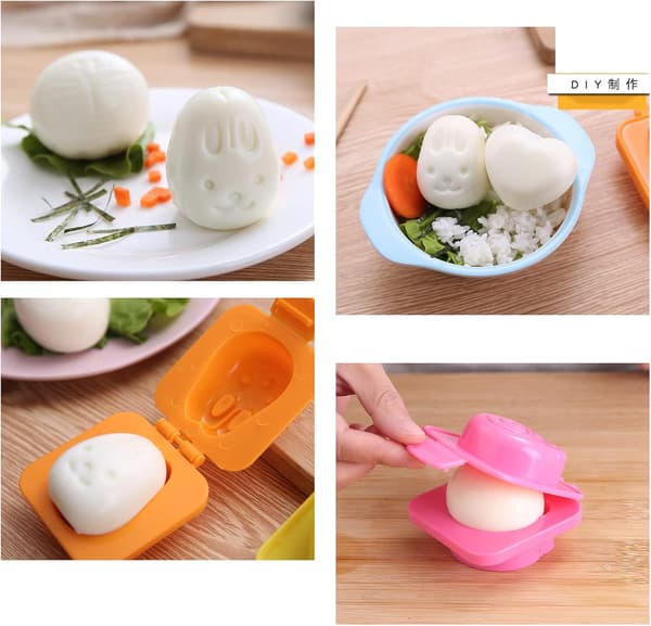 6 stk. Plast Eggform, Bakeformer for Eggkokt Egg Sushi Risform Bento Maker Sandwich Cutter