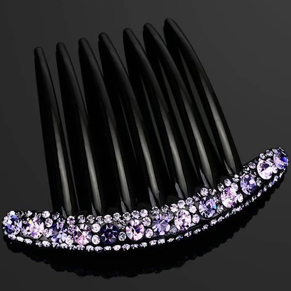 2 kpl Rhinestone Comb Slide Comb 7 Hampaat Muovinen Hiuskampa Sivukampa Naisille Tytöille