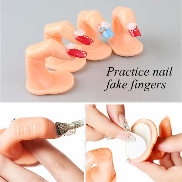 50 stk. øvefingre træning, negle manicure træning fingre negle øvefingre model, akryl negle neglekunst display dekoration