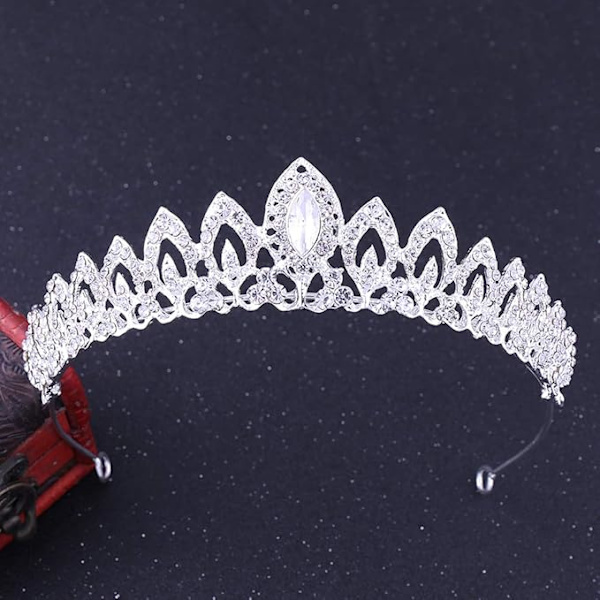 Jente Krystall Tiara Krone Svart Kvinne Elf Prinsesse Hodebånd Gave til Kostyme Bryllup Prom Bursdag Pageant Jul Hårtilbehør Smykker Gave