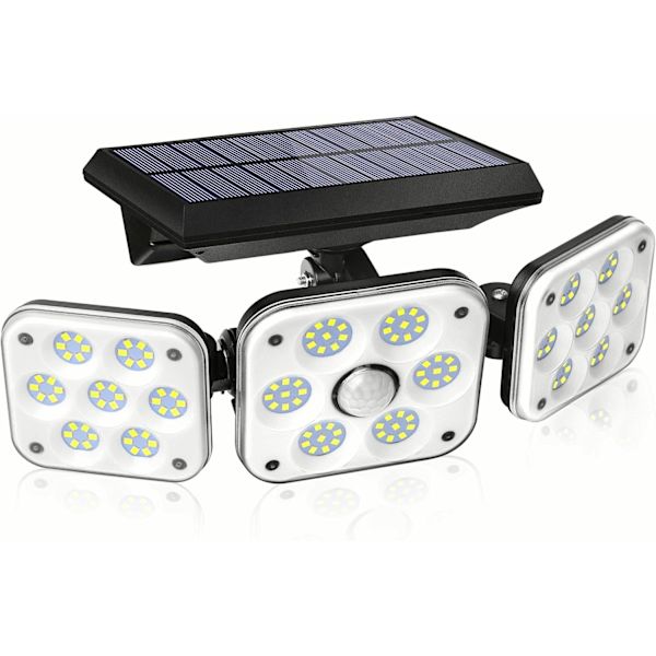 138 LED solcellslampor utomhus, rörelsesensor säkerhetslampa med 270° vidvinkel, 3 belysningslägen, IP65 vattentät solcellslampor vägglampa