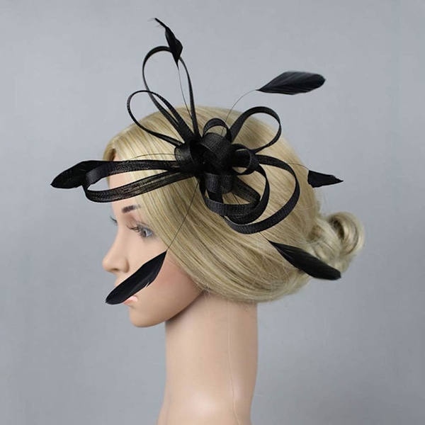 Te-fest hårklipp Fascinator Hårklipp Bryllup Hårnål Fascinator Hårklipp Black
