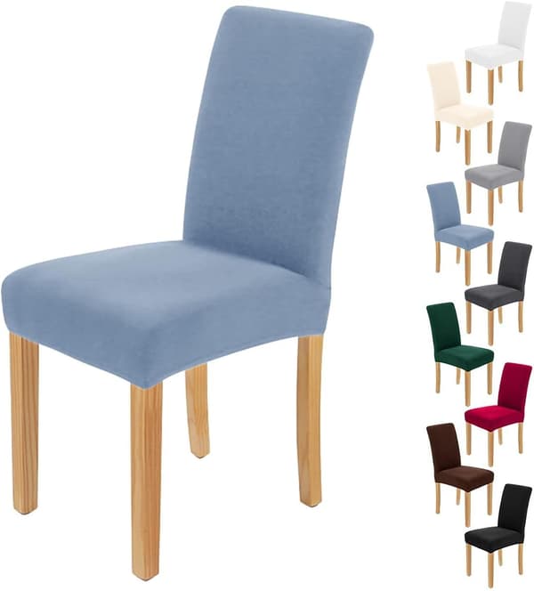 Sett med 4 elastiske setetrekk, elastiske setetrekk er avtagbare grey blue
