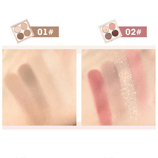 4 Värin Mattaluomiväripaletti Luonnollinen Ilme Glitter Luomiväri Pitkäkestoinen