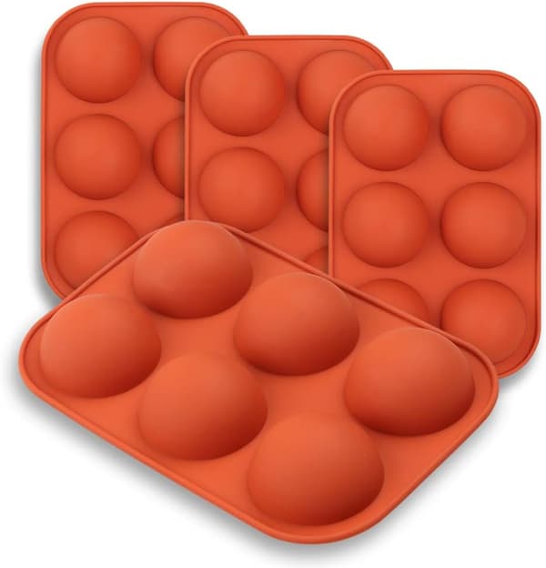 Medium Halvkuleformet Silikonform, 4 Pakker Bakeformer for å Lage Sjokolade, Kaker, Gelé, Kuppel Mousse - Diameter: 5cm