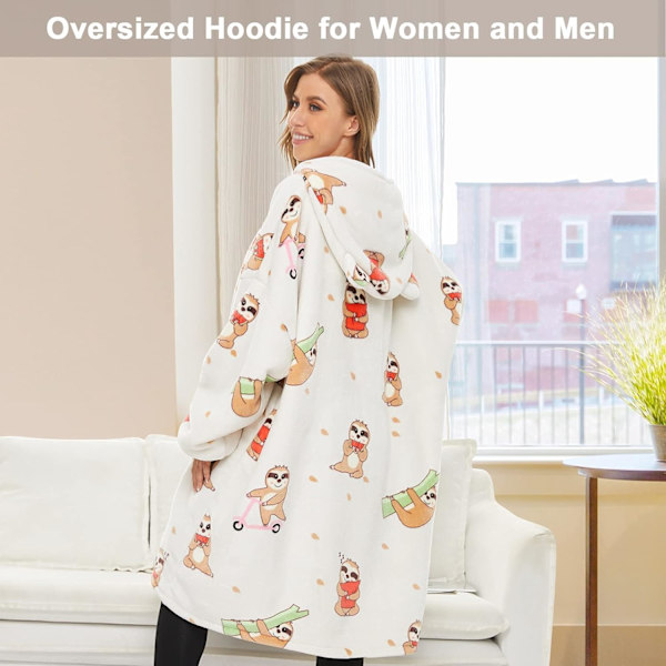 Oversized tæppehættetrøje, Sherpa Fleece hættetrøje tæppe til kvinder, Ultra blød varm bærbar tæppe sweatshirt kvinder mænd voksne, gave til damer