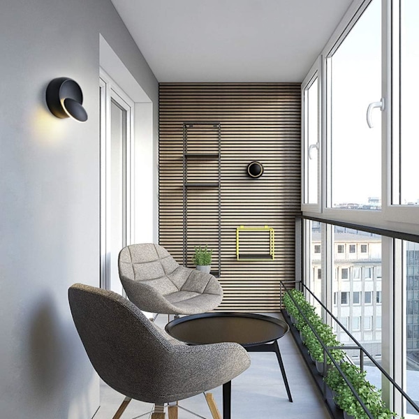 Moderne væglampe LED væglampe kreativ eclipse væglampe varm hvid 2-i-1 LED loftslampe 5W loftslampe jernlamper, sort
