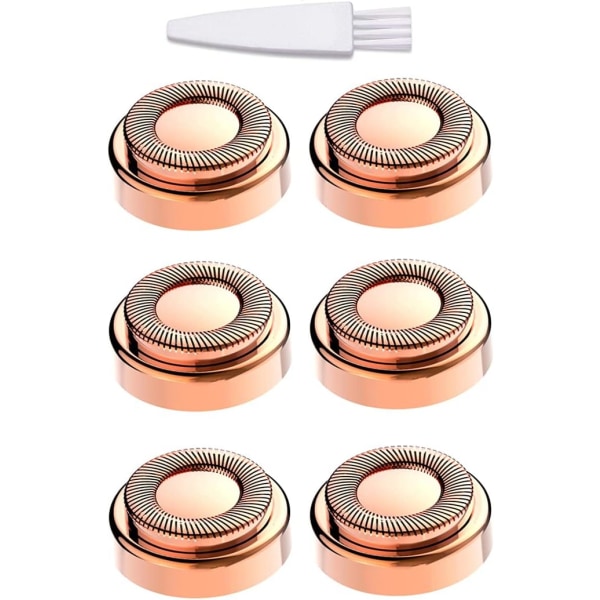 Facial Hair Remover Replacement Heads, for Flawless Finishing Rose Gold-Plated Blade Head