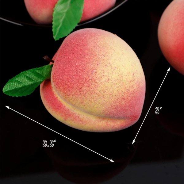 12st konstgjord persika Simulering Frukt för hem Köksbord Skåp Festdekor Fotografi Rekvisita Mat