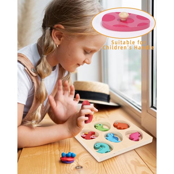 Leksaker från 1 år, träleksak bebis dinoägg för 1 2 3