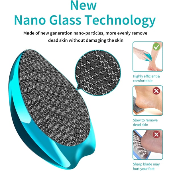 Fotfil, Nano Glas Hård Hud Callus Remover, Fotskrapa Salong Hem Pedikyr Verktyg