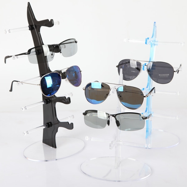 Glasögon Solglasögon Förvaring Display Stativ Hållare Organizer Case Show Rack för 5 glasögon (1 st genomskinlig)